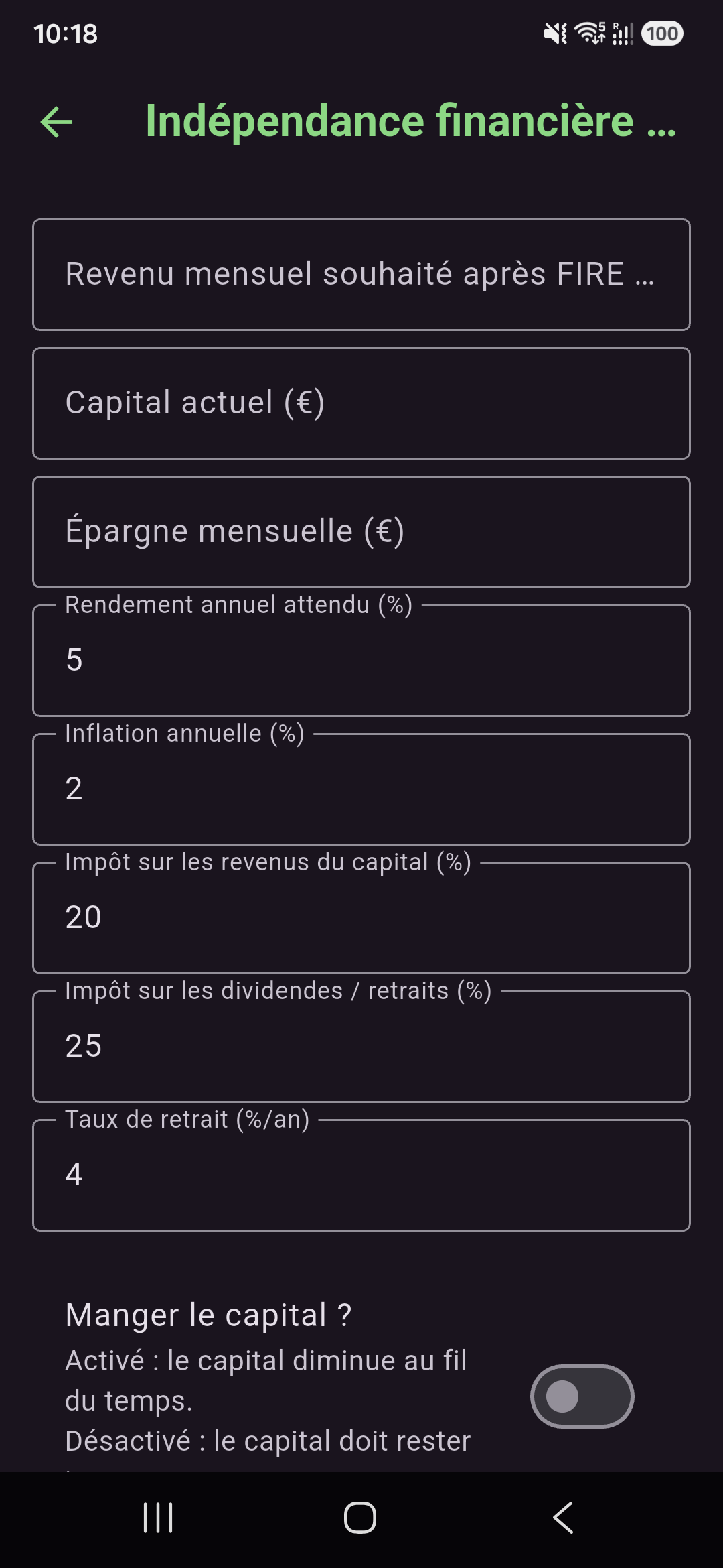 Eazy Finance financial independence calculator