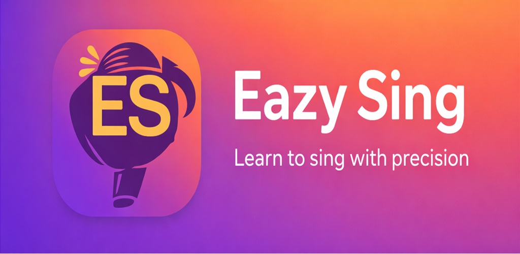 Eazy Sing feature overview with exercise, melody and live-feedback screens